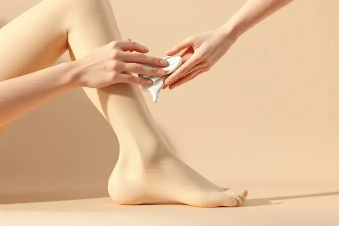 Aplicação de creme com massagem suave em forma escultural em render 3D