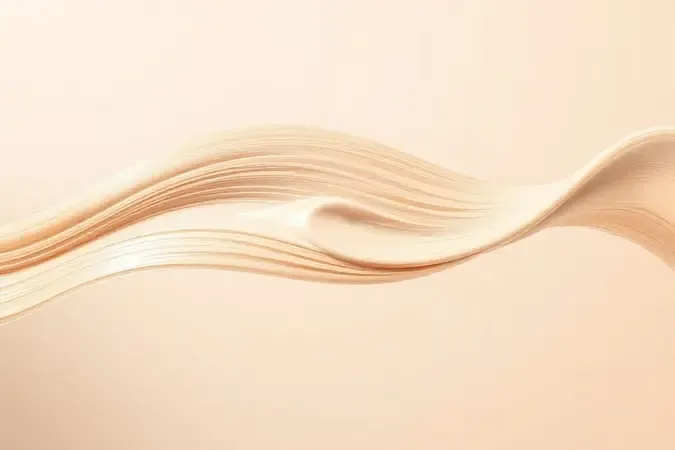Render 3D conceitual de aplicação de creme de tratamento em fio de cabelo com iluminação suave.