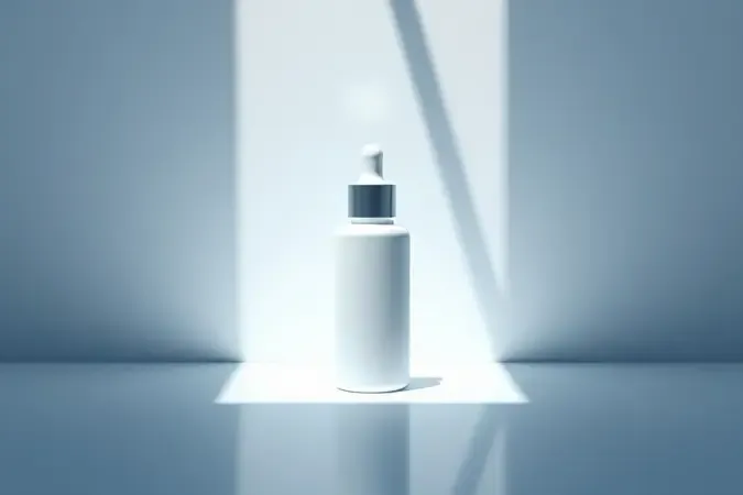 Renderização 3D de armazenamento adequado de sérum para cílios em ambiente fresco