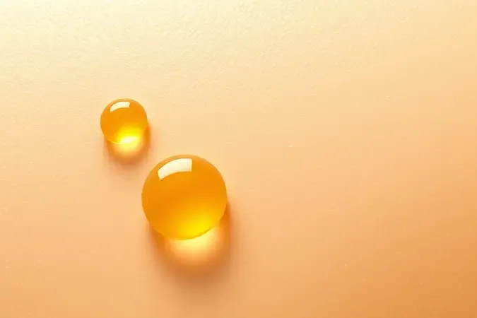 Render 3D conceitual de pele hidratada absorvendo gotas de óleo corporal com aspecto luminoso e saudável.