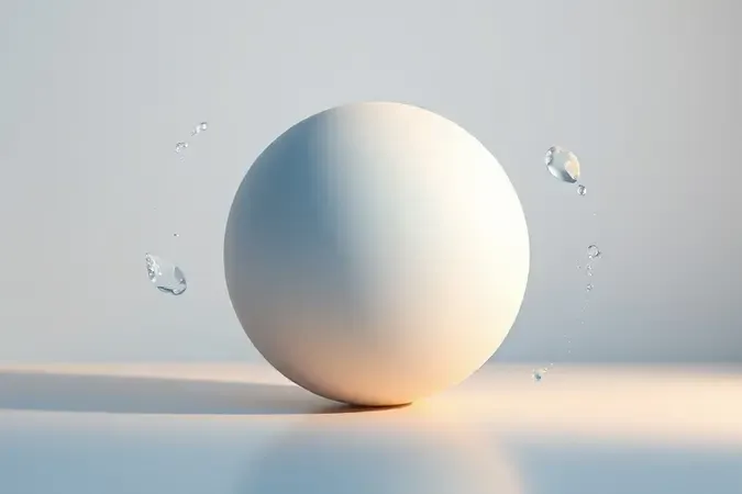 Renderização 3D conceitual simbolizando pele equilibrada com controle de oleosidade e hidratação.