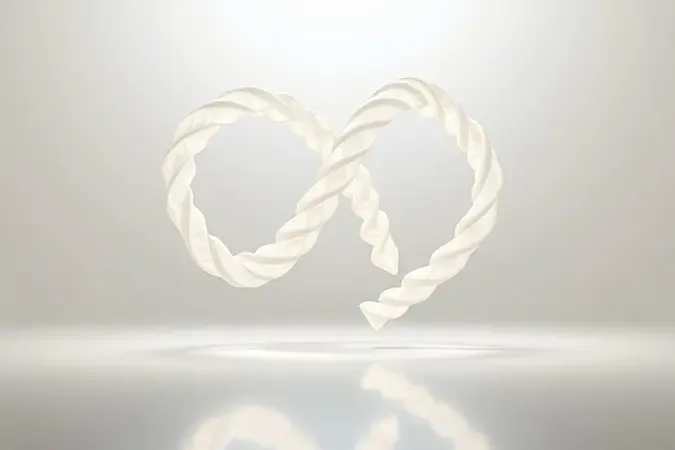 Renderização 3D abstrata de estruturas helicoidais de colágeno em tons perolados representando firmeza e elasticidade da pele.