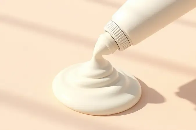Aplicação de protetor solar infantil em render 3D com creme e bisnaga neutra