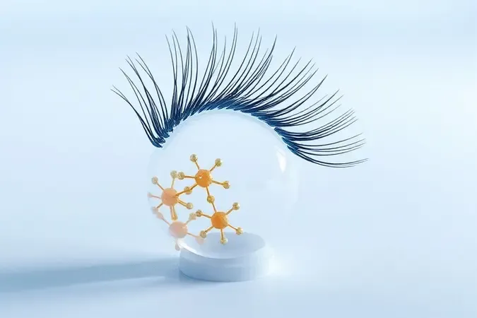 Ilustração 3D do funcionamento do sérum nos folículos dos cílios