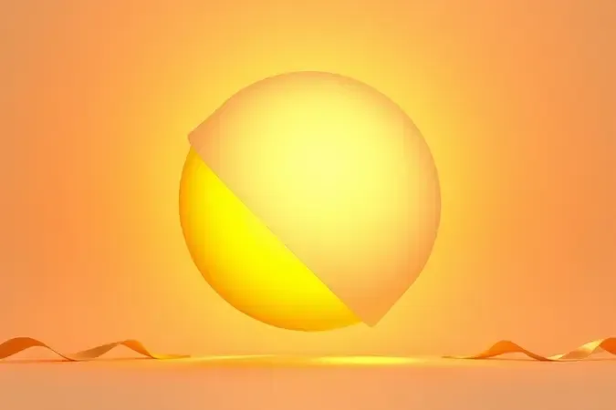 Visual 3D conceitual de esfera solar filtrada por camadas translúcidas de protetor.