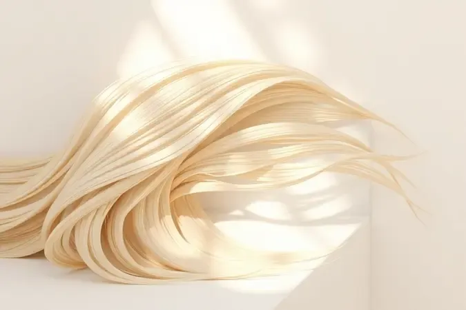 Cena 3D de fios de cabelo em ambiente iluminado e arejado representando cuidados ao pintar cabelo durante a amamentação