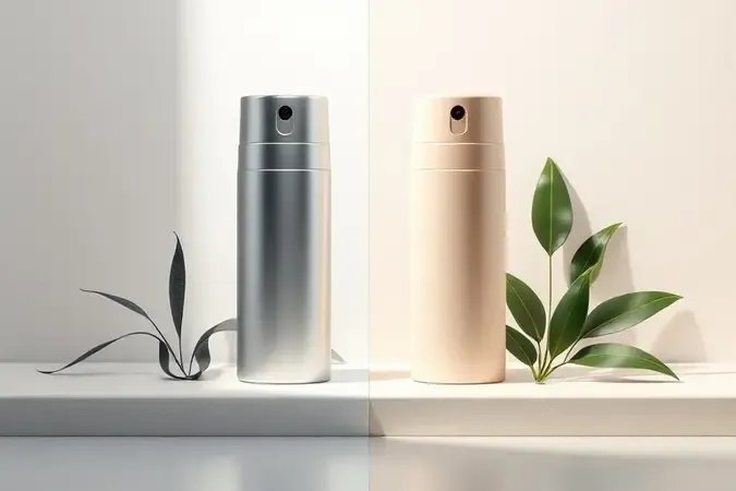 Diferença entre desodorante com alumínio e sem alumínio em render 3D