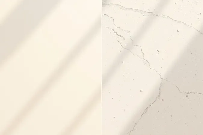 Conceito 3D comparando superfície lisa e texturizada para ilustrar efeito pilling do primer facial.