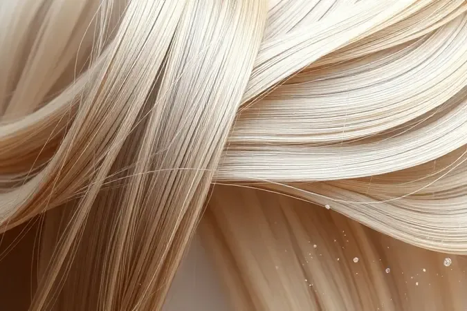 Fios de cabelo limpos e brilhantes sem resíduos brancos em render 3D conceitual