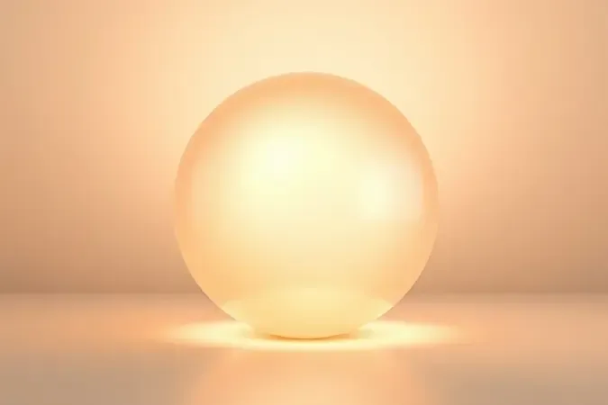 Render 3D conceitual de esfera abstrata com brilho radiante ilustrando a função do iluminador na maquiagem