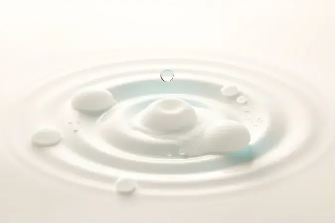 Render 3D conceitual mostrando a ação de limpeza do shampoo com espuma, água e fios sedosos