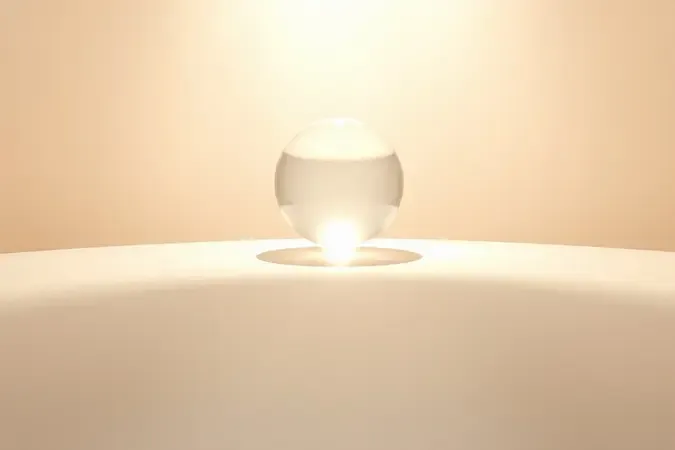 Renderização 3D conceitual ilustrando a penetração de ativos clareadores nas camadas da pele com esfera luminosa.