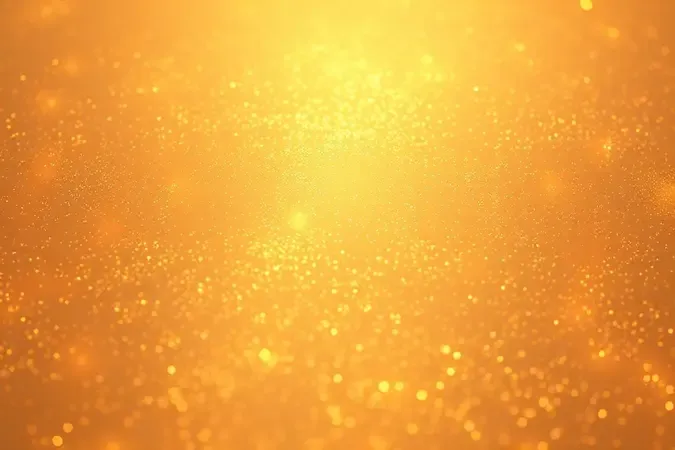 Render 3D de superfície abstrata com brilho dourado duradouro representando fixação prolongada do iluminador corporal.