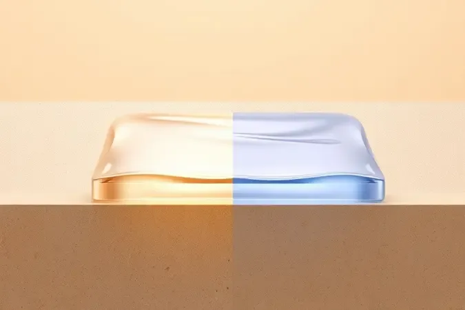 Conceito 3D de barreira cutânea comparando superfície de pele hidratada com brilho suave e pele ressecada em contraste minimalista