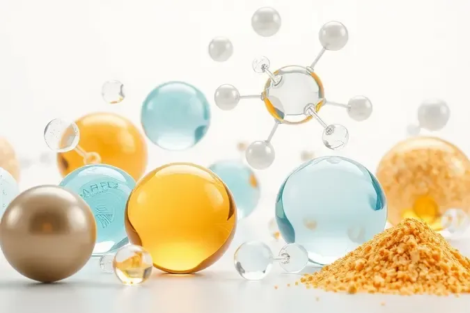 Render 3D conceitual de ingredientes ativos em estruturas moleculares com tons suaves