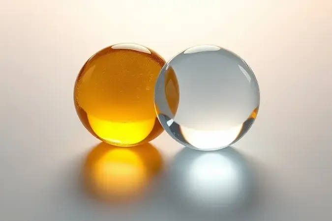 Render 3D conceitual simbolizando a limpeza dupla com duas esferas translúcidas representando etapas de limpeza oleosa e aquosa.