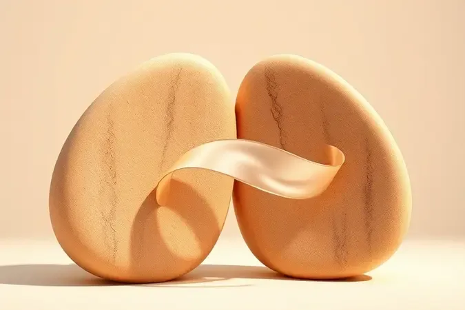Composição abstrata 3D com formas orgânicas curvas e fita cremosa translúcida representando massagem terapêutica para manutenção dos resultados na pele.
