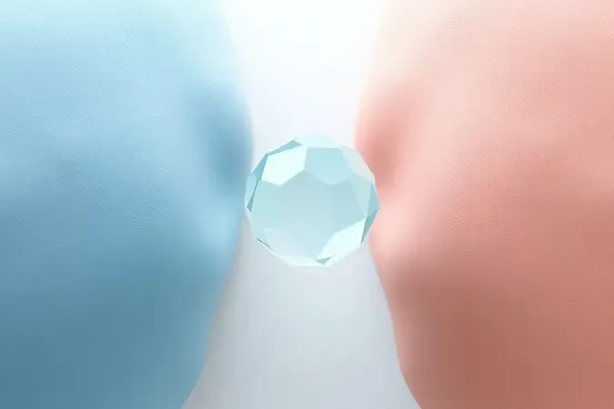 Renderização 3D contrastando texturas de pele sensível e saudável com elemento protetor flutuante em atmosfera clínica e calmante.