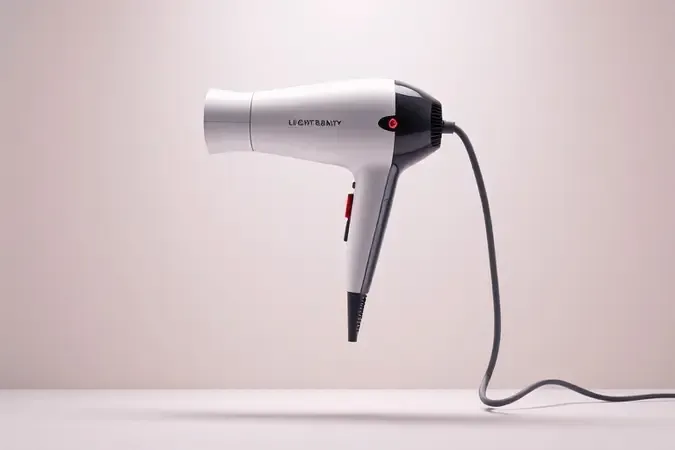 Secador 3D leve e ergonômico com cabo de energia enrolado e design equilibrado