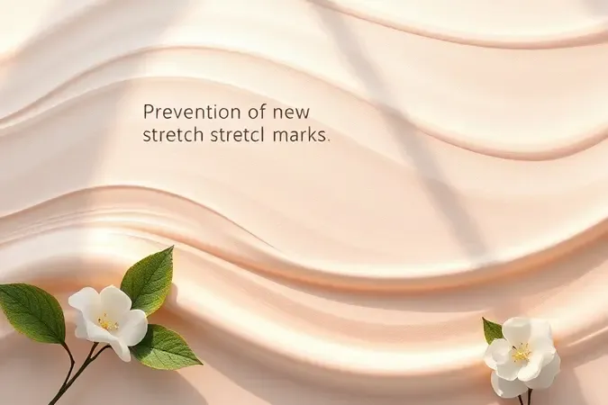 Prevenção de estrias com superfície de pele hidratada e creme nutritivo em composição 3D