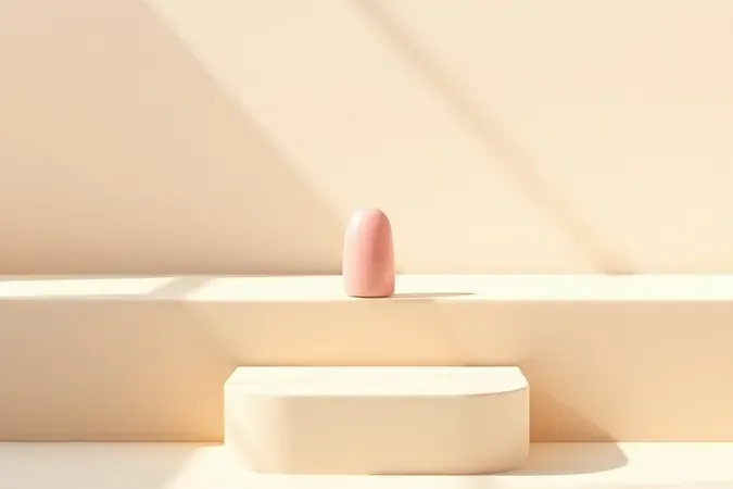 Render 3D conceitual de progressão de unha frágil para forte e saudável em superfícies neutras com luz natural.