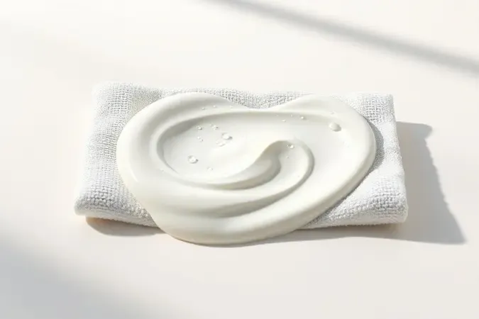 Remoção suave de autobronzeador com textura cremosa e água em renderização 3D.