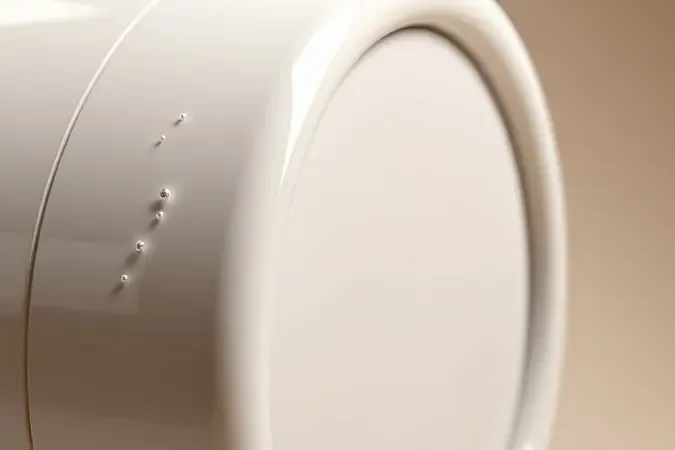 Barril de cerâmica com partículas de íons brilhando em renderização 3D conceitual sobre fundo neutro
