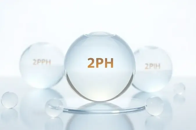 Render 3D conceitual de tecnologia de limpeza com esferas translúcidas e escala de pH abstrata