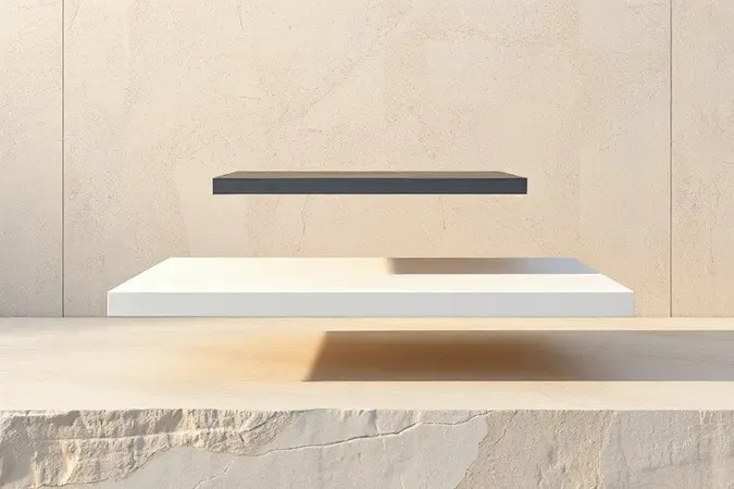 Comparação conceitual entre placa de titânio prateada e placa de cerâmica marfim em render 3D minimalista.